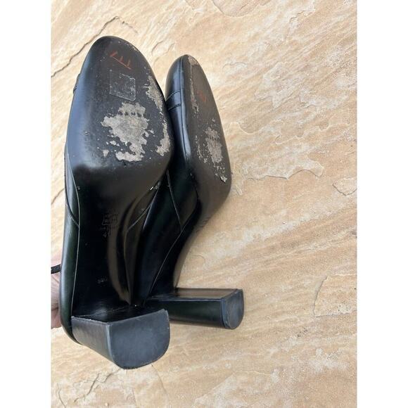 Jill Sander Black Leather Platform Round Toe Heel Sandals Size 41 - Picture 4 of 7